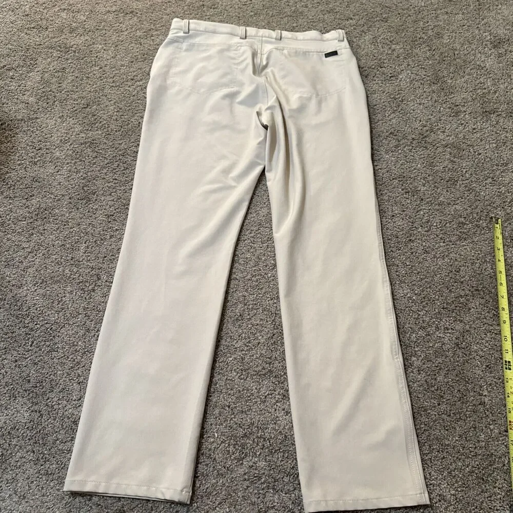 GREG NORMAN Performance Classic Dress Pants Stretch Tan Khaki Golf Career 34x32‎